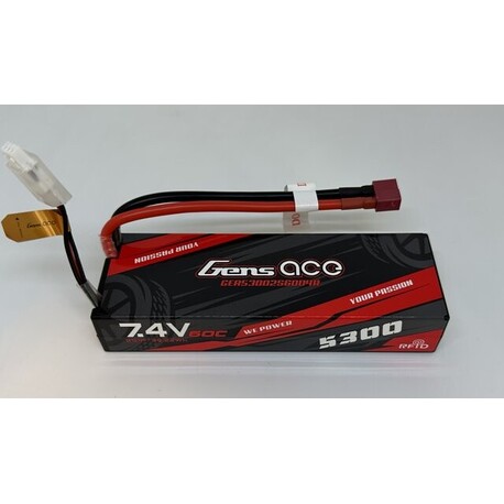 GENS ACE Gens ace 5300mAh 7.4V 2S1P 60C car Lipo Battery Pack Hardcase 24 with T-plug+RFID