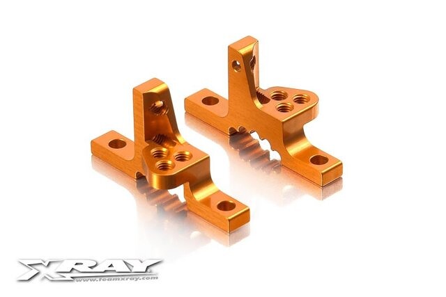 Xray T3 ALU UPPER CLAMP WITH ADJ. ROLL-CENTER (L+R) - ORANGE - 302028-O - expresní doprava