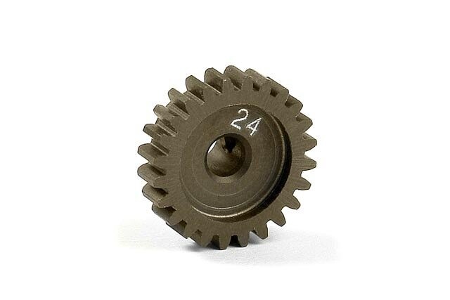 Xray NARROW ALU PINION GEAR - HARD COATED 24T / 48 - 305924 - expresní doprava