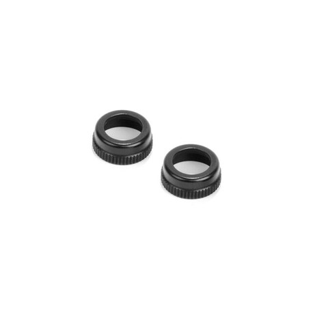 ALU SHOCK CAP-NUT WITH VENT HOLE - BLACK (2)