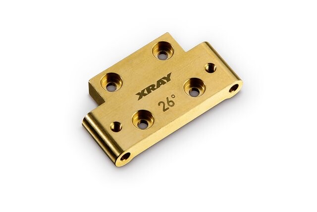 Xray BRASS 46G FRONT LOWER ARM MOUNT 26° KICK-UP - 322312 - expresní doprava