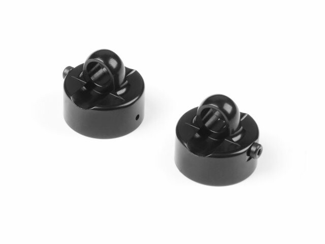 Xray XB8/GT ALU SHOCK CAP NUT VENT HOLE - SWISS 7075 T6 - BLACK COATED (2) - 358054-K - expresní doprava