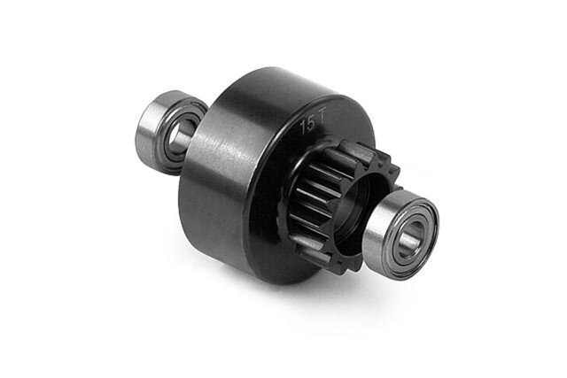 CLUTCH BELL 15 T WITH OVERSIZED 5x12x4MM BALL-BEARINGS - V2 358525