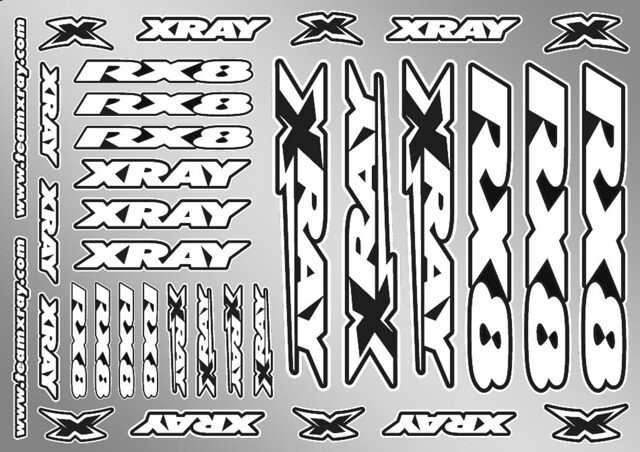 XRAY RX8 STICKER FOR BODY - WHITE - 397360 - expresní doprava