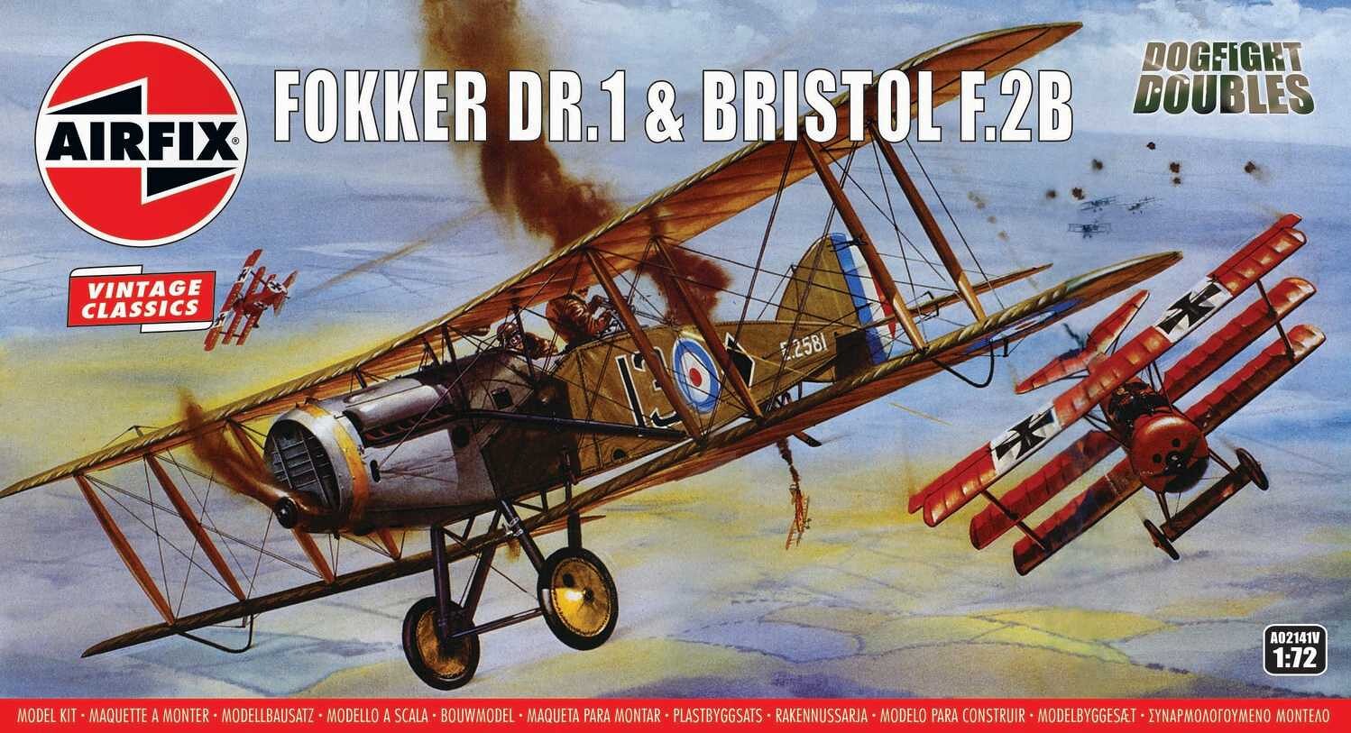 Airfix Classic Kit VINTAGE letadlo A02141V - Fokker DR1 Triplane & Bristol Fighter Dogfight Double (1:72) - 30-A02141V - expresní doprava