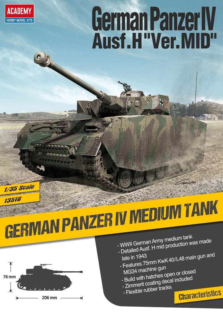 1:35 Academy 13516 Panzer IV Ausf.H Mid version - 101/13516 - expresní doprava