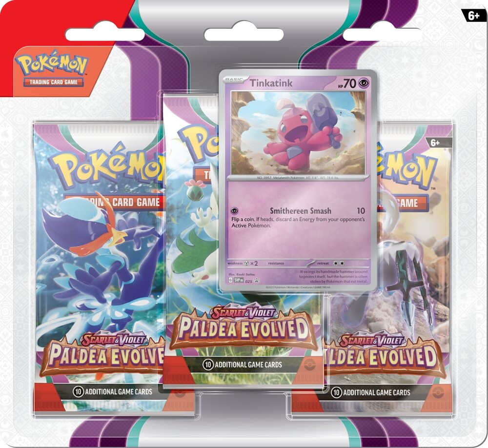 Pokémon Company Pokémon TCG: SV02 Paldea Evolved - 3 Blister Booster - PCI85353 - expresní doprava