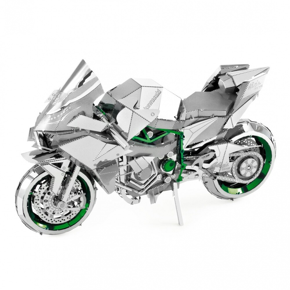 Metal Earth Luxusní ocelová stavebnice Kawasaki Ninja Green - 502904 - expresní doprava