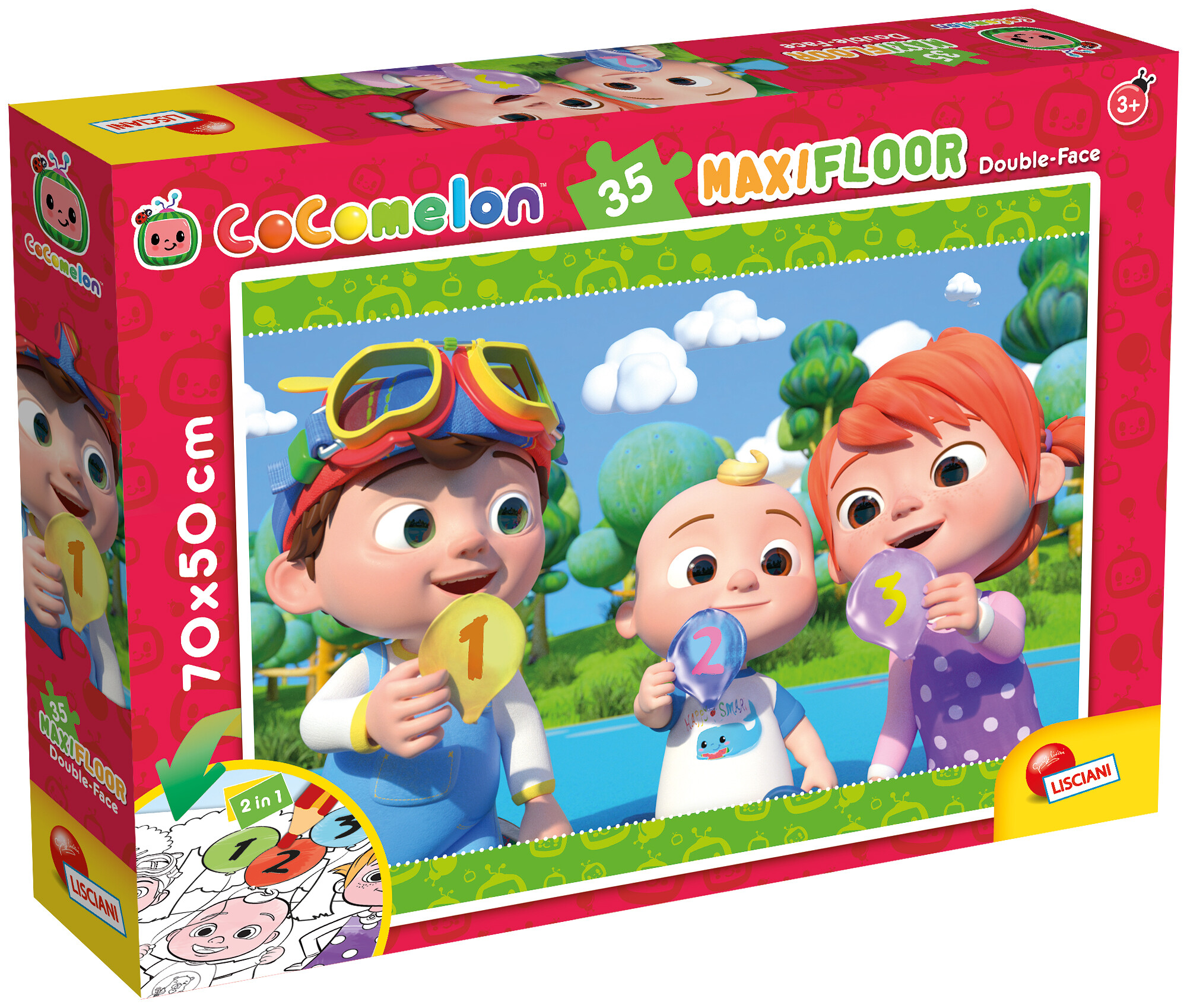 Lisciani CoComelon Puzzle Maxi 35 čísla 2v1 70x50 cm - W022629 - expresní doprava