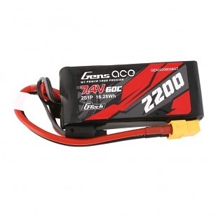 Gens ace G-Tech 2200mAh 7,4V 60C 2S1P Lipo baterie s konektorem XT60 - GEA222S60X6GT - expresní doprava