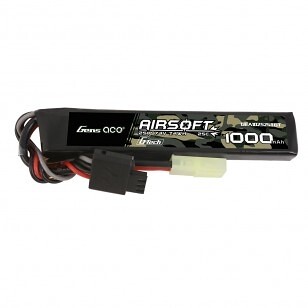 Gens ace G-Tech 25C 1000mAh 2S1P 7,4V Airsoft Gun Lipo batéria s mini Tamiya zástrčkou GEA102S25TGT