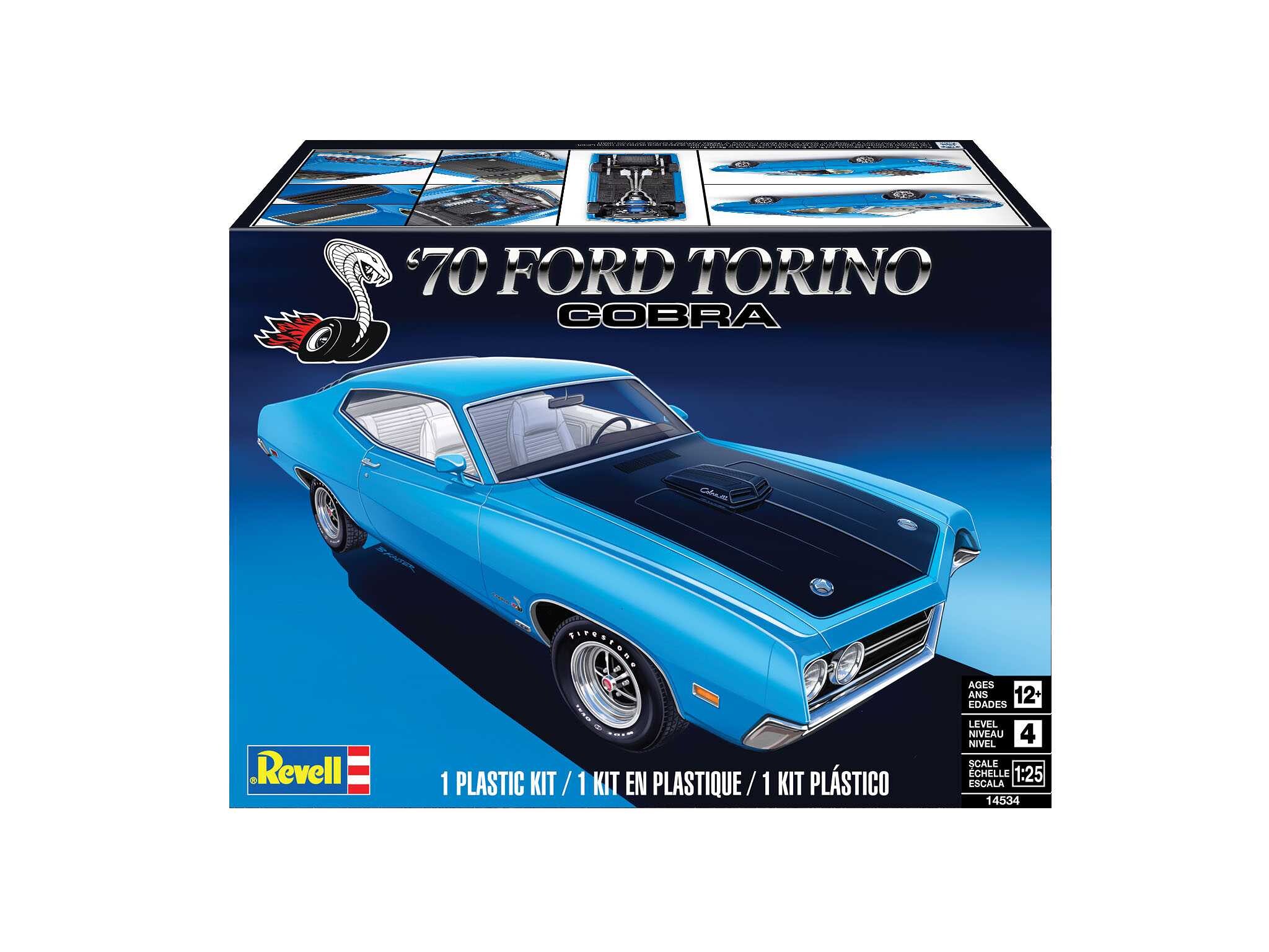 Revell Plastic ModelKit MONOGRAM auto 4534 - 1970 Ford Torino Cobra (1:25) - 85-4534 - expresní doprava