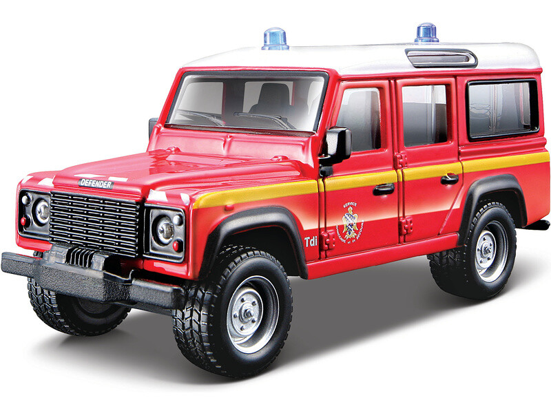 Bburago Land Rover Defender 110 1:50 červená - hasiči - BB18-32003 - expresní doprava