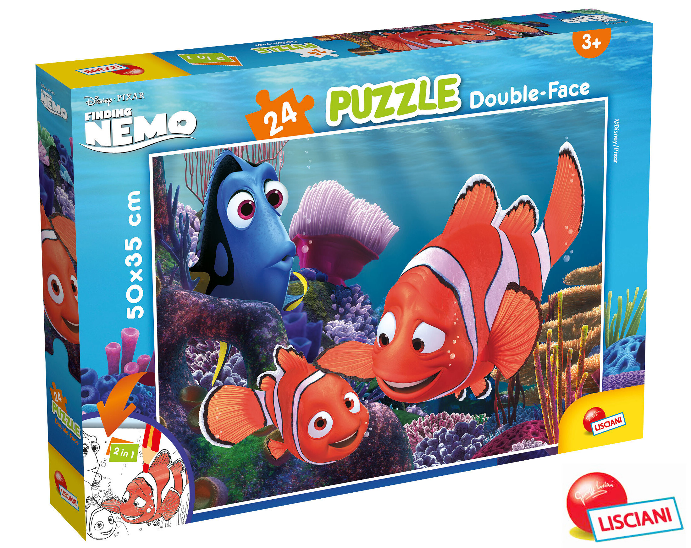 Lisciani Nemo Puzzle 24 oboustranné 50x35 cm 2v1 - W022644 - expresní doprava