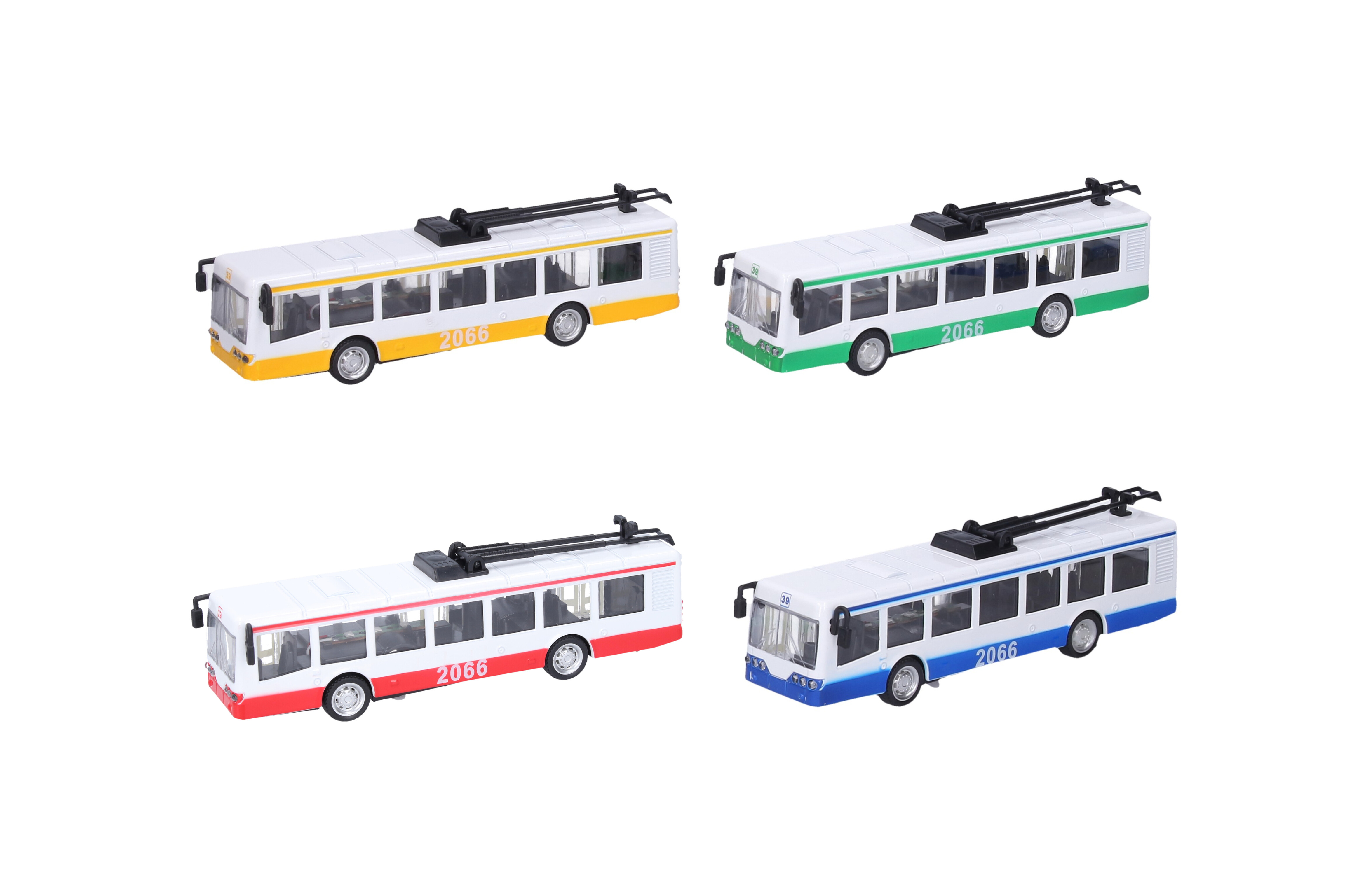 Trolejbus kovový s efektmi 16 cm [W006224]