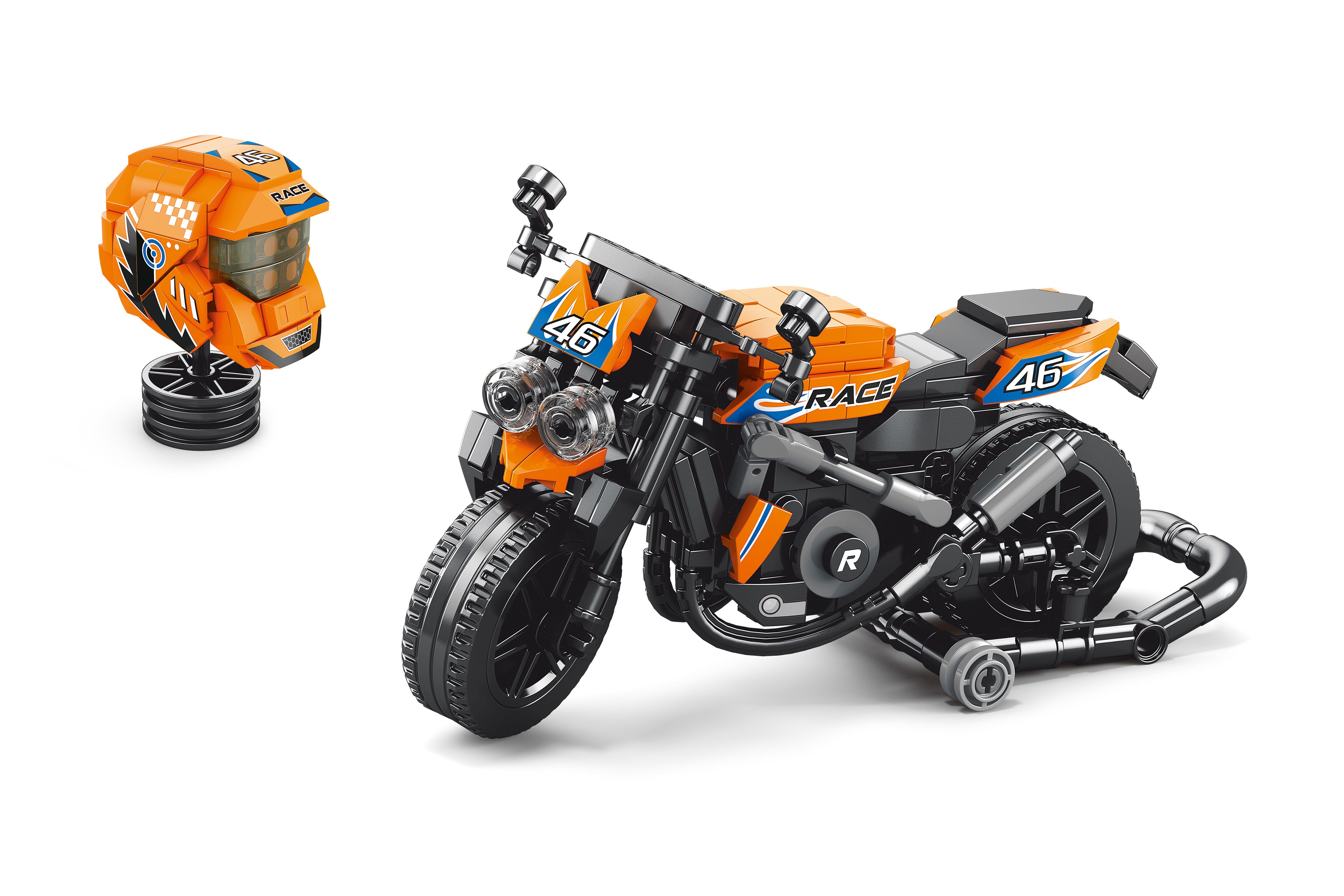 Stavebnica motorka s helmou 17 cm [W029068]