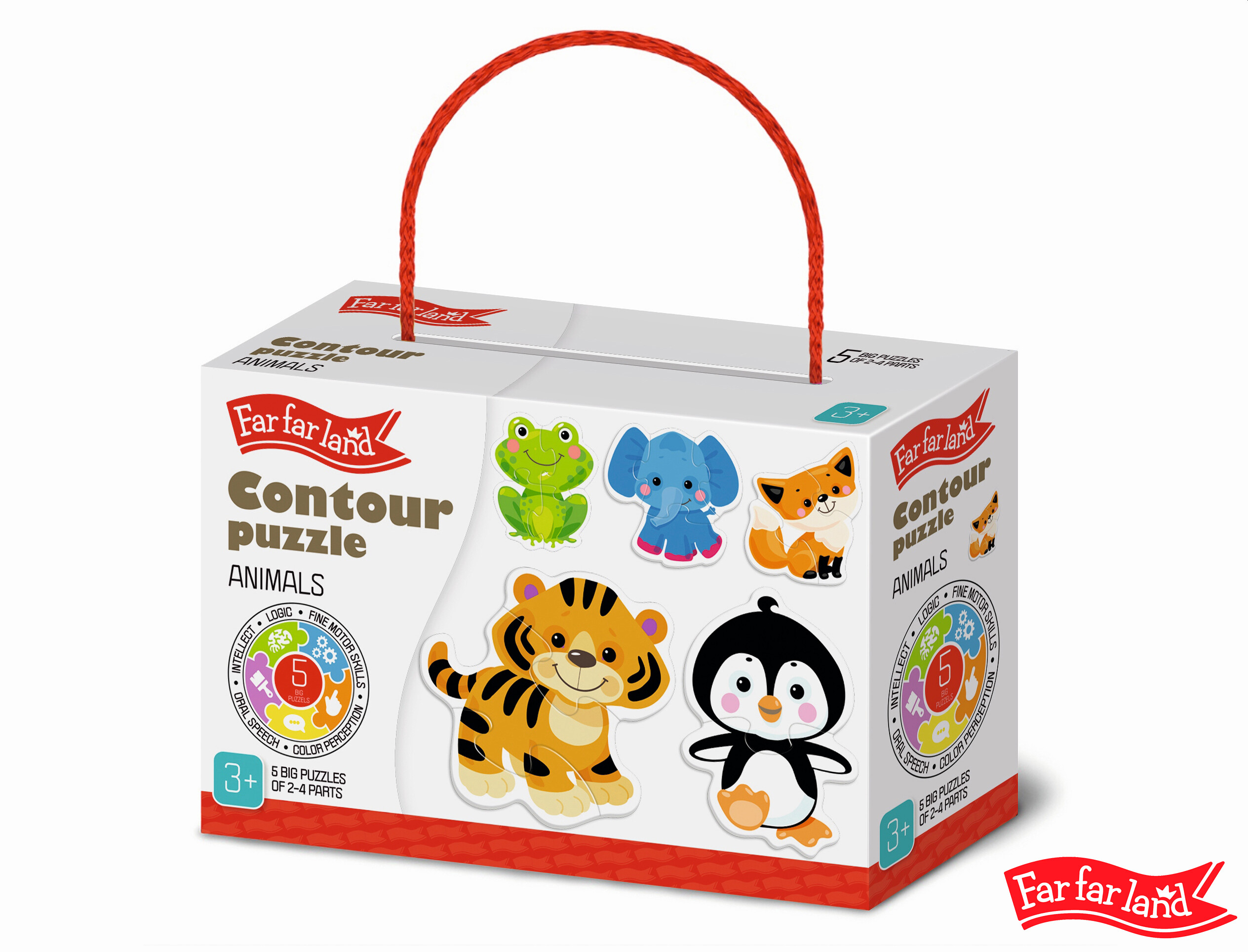 Far Far Land Puzzle obrysové zvieratká 5 obrázkov [W022071]