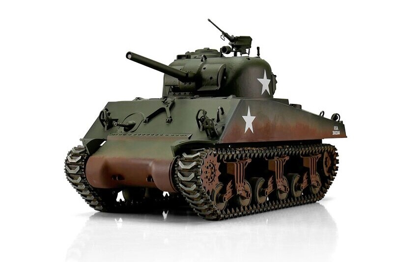 TORRO tank PRO 1/16 RC M4A3 Sherman 75mm zelená kamufláž - BB Airsoft - TOR11216-GN - expresní doprava