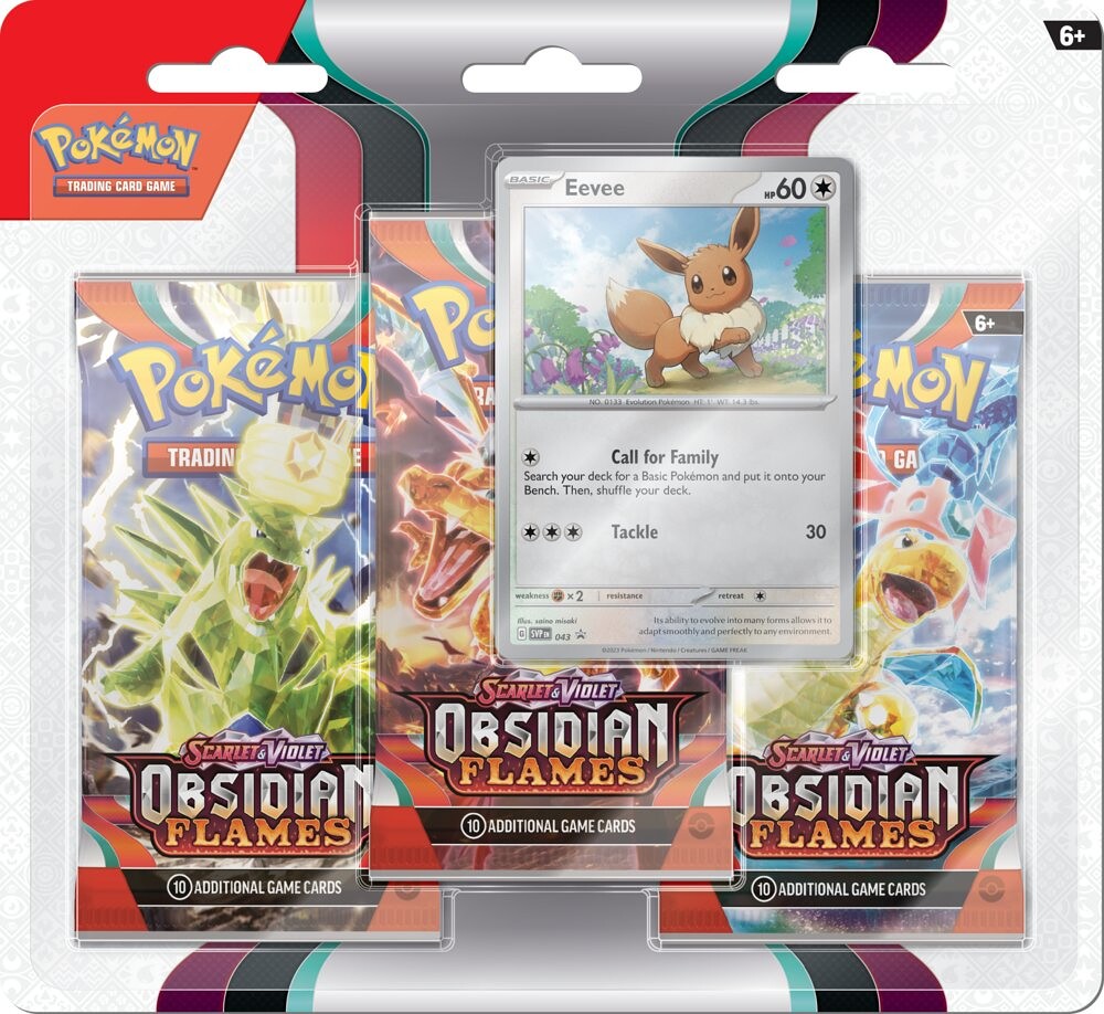 Pokémon Company Pokémon TCG: SV03 Obsidian Flames - 3 Blister Booster - PCI85378 - expresní doprava