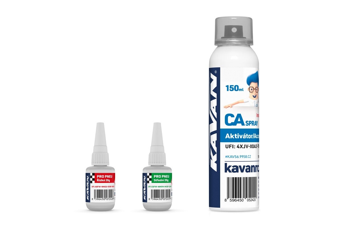 KAVAN PRO PNEU střední a řidké vteřinové lepidlo 20g + Kavan aktivátor CA 150ml - KAV56.9945.CZ - expresní doprava