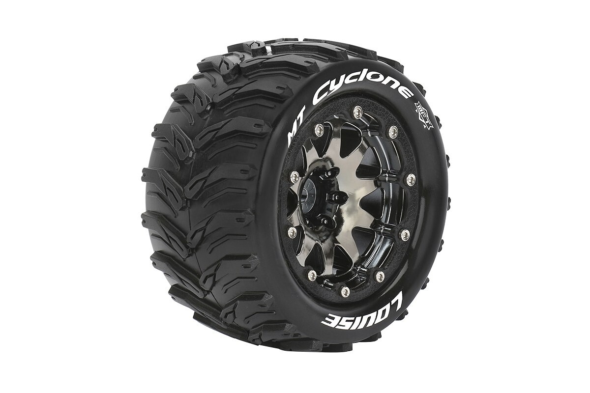 Louise RC MT-CYCLONE SOFT 1/10 1/2 offset 12mm hex Black Chrome Bead-Lock Rims, 2 ks - L-T3310SBCH - expresní doprava