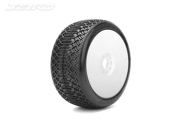 Jetko J One Soft Belted 1:8 Buggy Pre-glued White Revo Rims (2) - JK1009SRW - expresní doprava