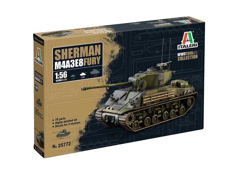 Italeri Model Kit tank 25772 - M4A3E8 Sherman "Fury" (1:56) - 33-25772 - expresní doprava