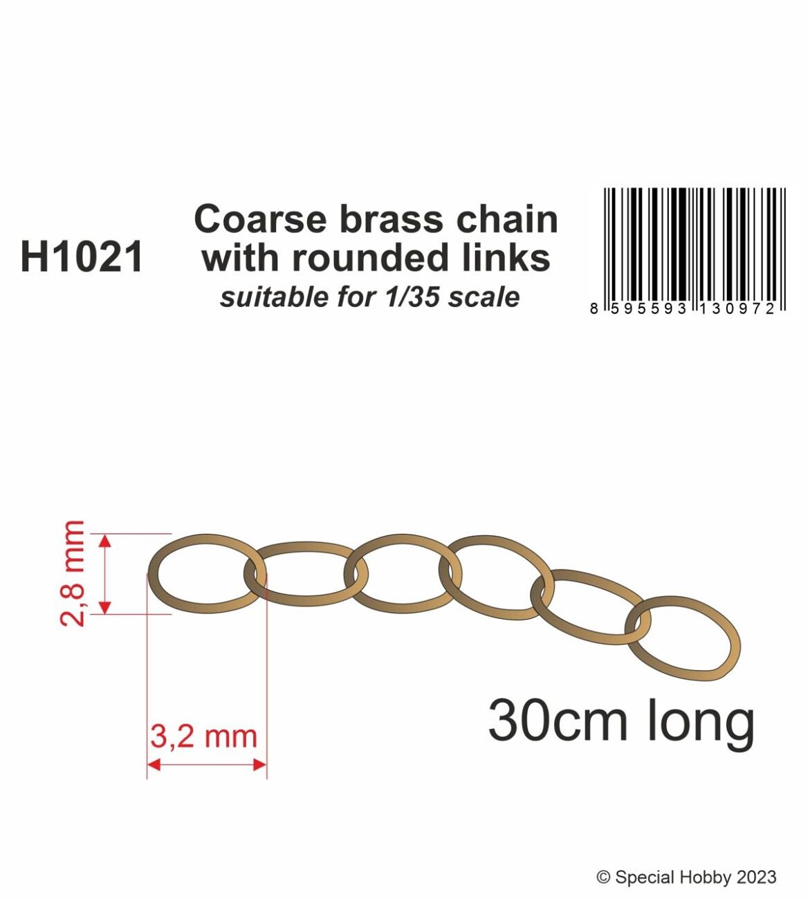 CMK H1021 Coarse brass chain with rounded links -s - 129/H1021 - expresní doprava