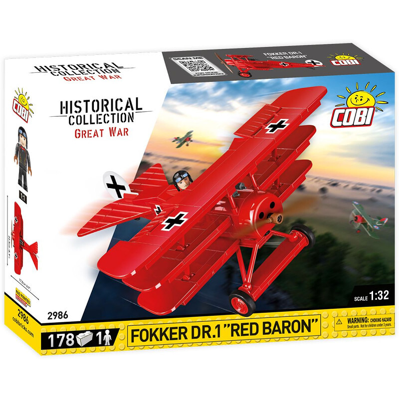 COBI Great War Fokker Dr. I Red Baron, 1:32, 178 k, 1 f - COBI-2986 - expresní doprava