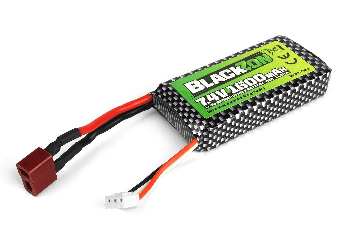 BlackZon LiPo akumulátor 7.4V, 1600mAh, konektor T-Dean - HPI540247 - expresní doprava