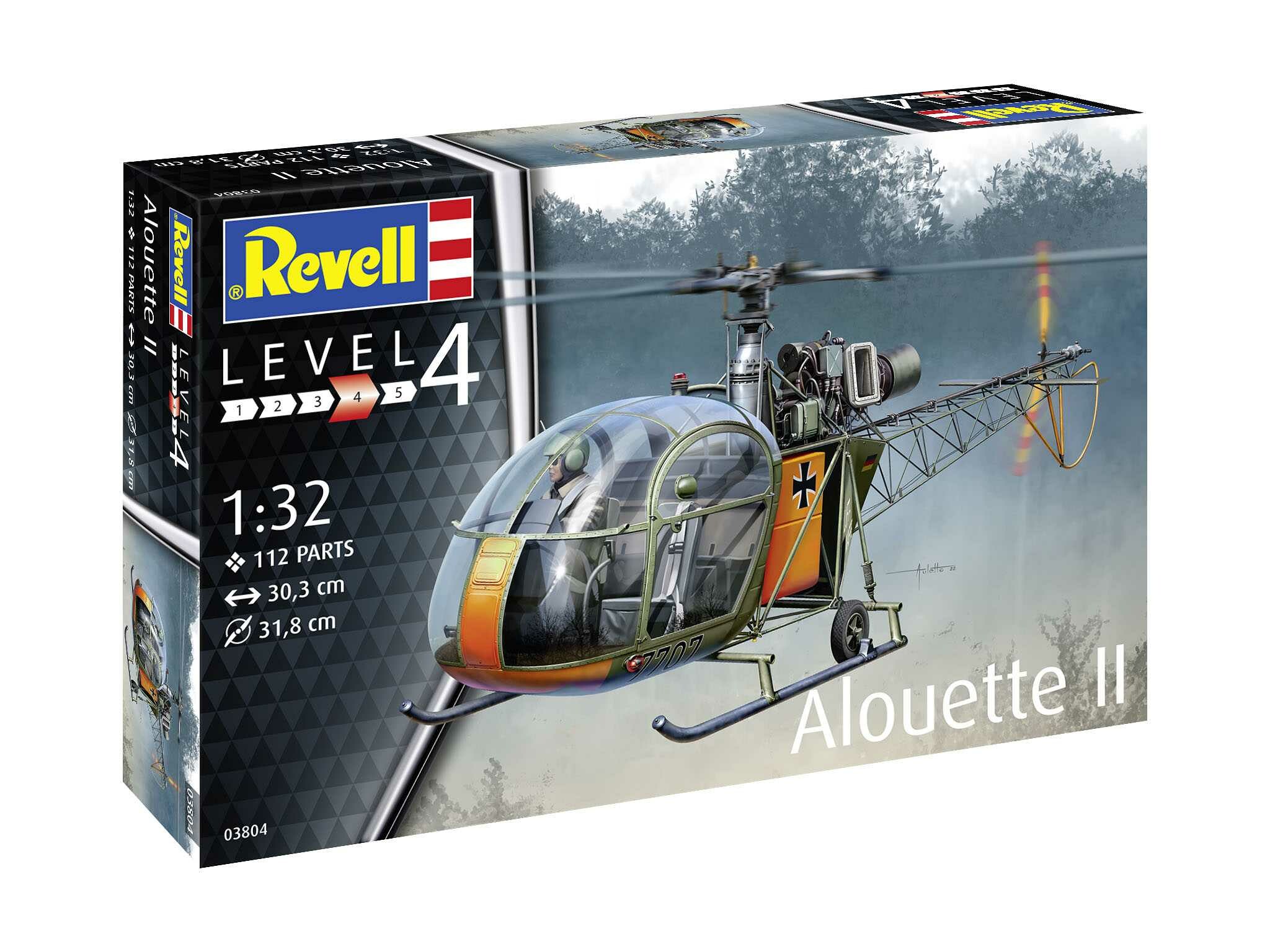 Plastic ModelKit vrtulník 03804 - Alouette II (1:32) - 18-03804 - expresní doprava