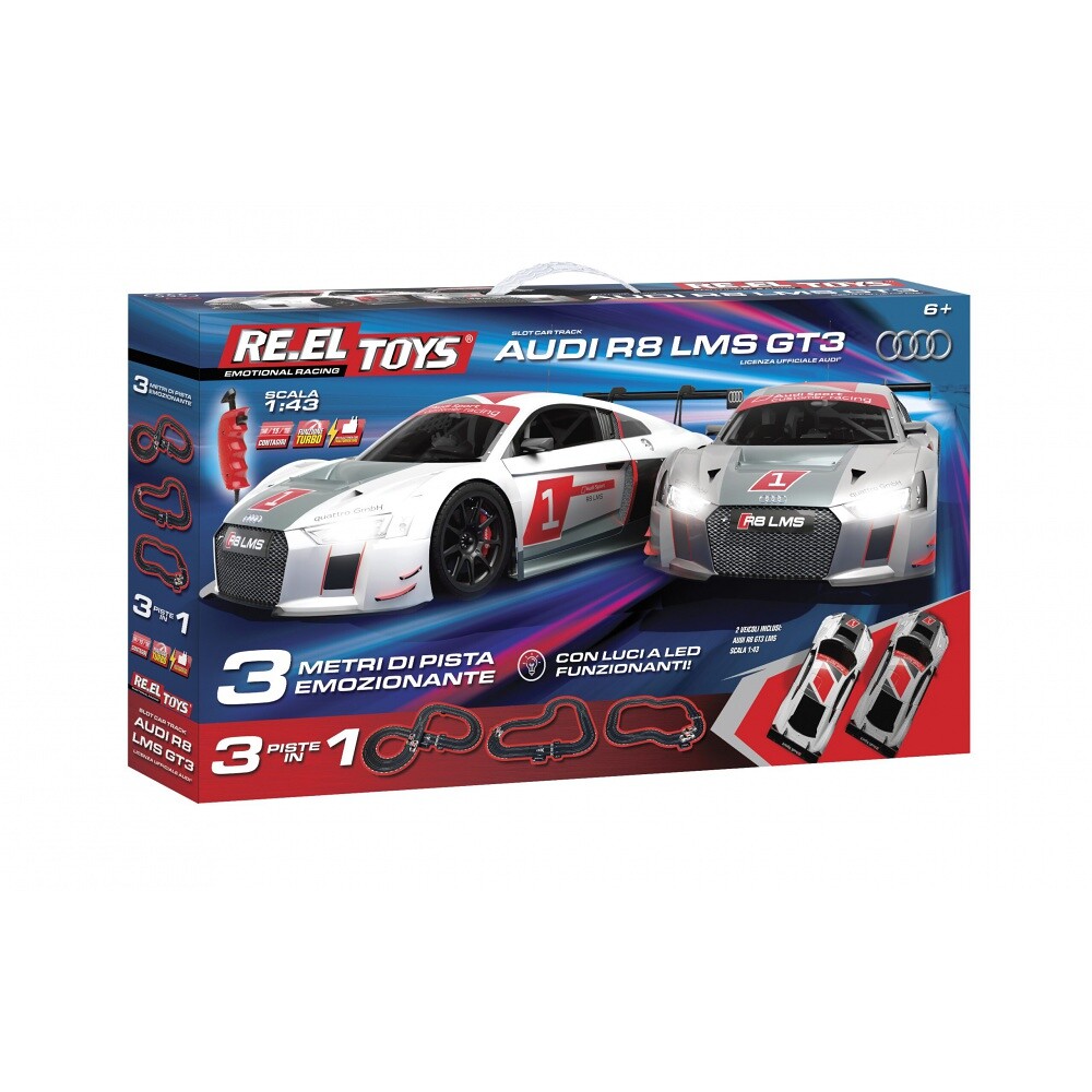 RE.EL Toys s.p.a. RE.EL Toys autodráha Audi R8 LMS GT3 1:43 3 metry, 3 sestavy, LED světla - 0911 - expresní doprava