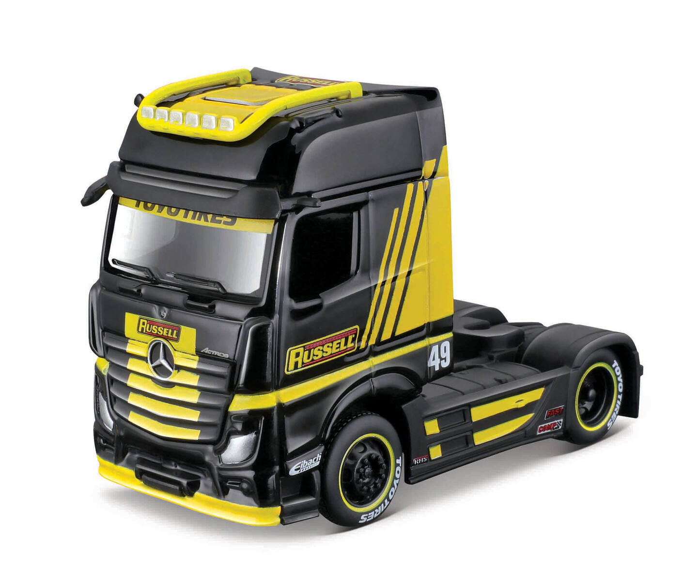 Maisto - Custom Rigs-Mercedes-Benz Actros 1851, černo-žlutá, 1:64 - 101212389Y - expresní doprava