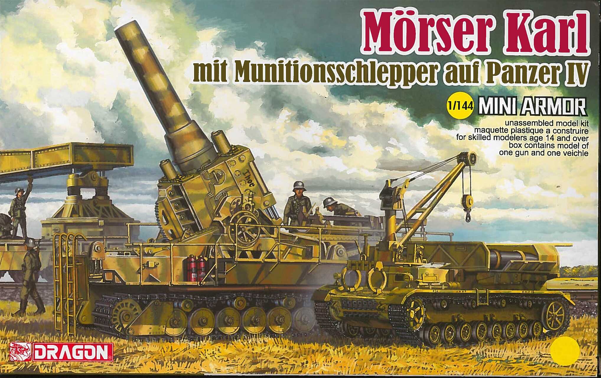 DRAGON Model Kit military 14135 - Morser Karl mit Munitionsschlepper auf Panzer IV (1:144) - 34-14135 - expresní doprava