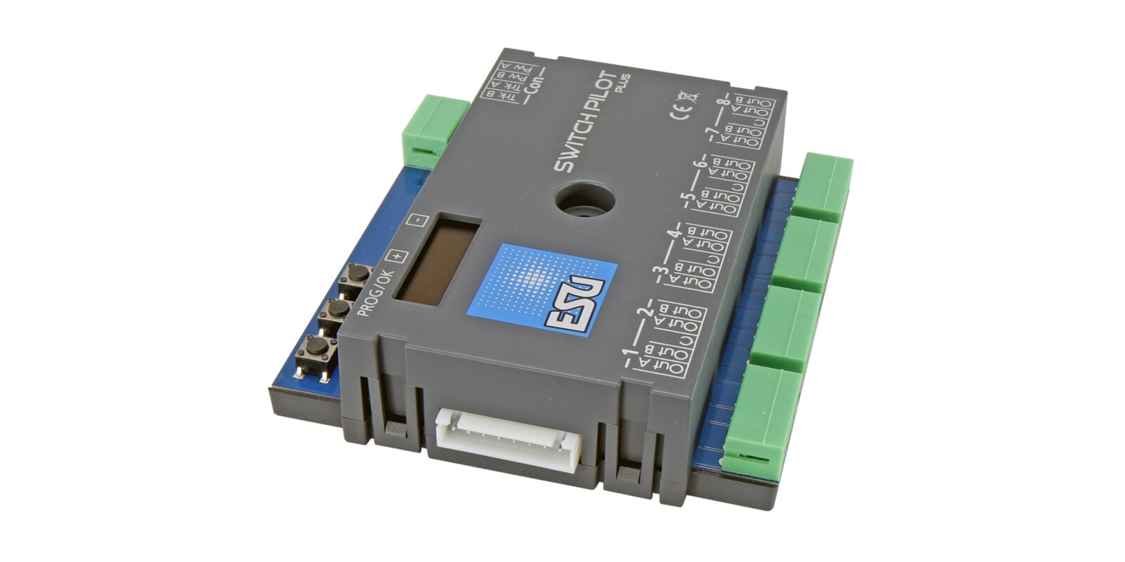 SwitchPilot 3 Plus, 8-fach Magnetartikeldecoder, DCC/MM, OLED, updatefähig, RETAIL verpackt - ESU51831 - expresní doprava