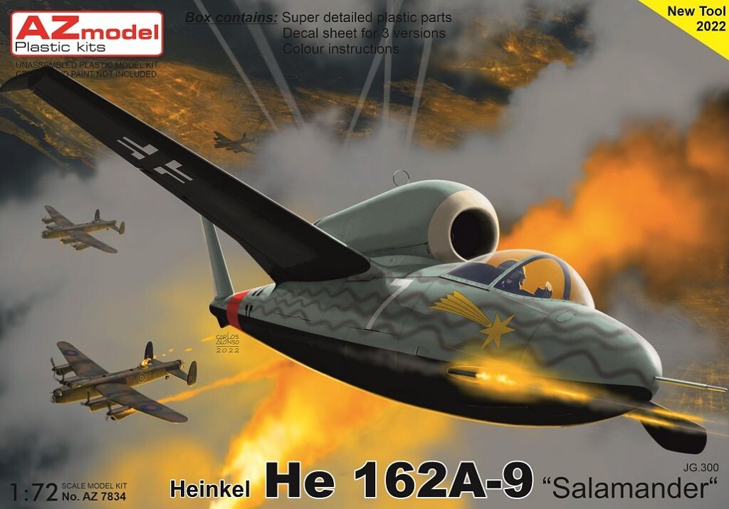 1:72 AZ Model AZ7834 Heinkel He 162A-9 "Salamander"JG.300 - 141/AZ7834 - expresní doprava