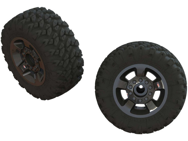 Arrma kolo s pneu dBoots Ragnarok Mt, černý chrom (2) - ARA550053 - expresní doprava