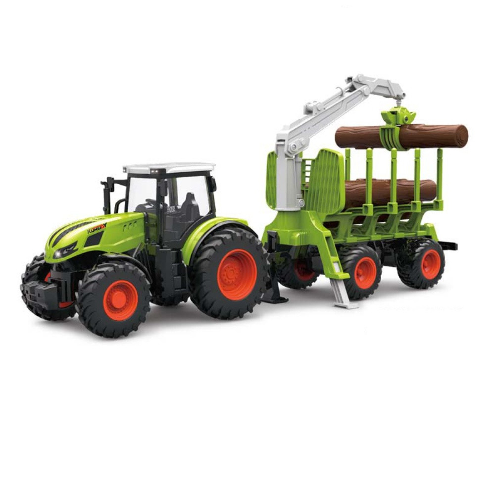 Korody Toys Korody RC Traktor 2,4 Ghz s vozíkem na dřevo, světla, zvuk 1:24 - ES6648 - expresní doprava