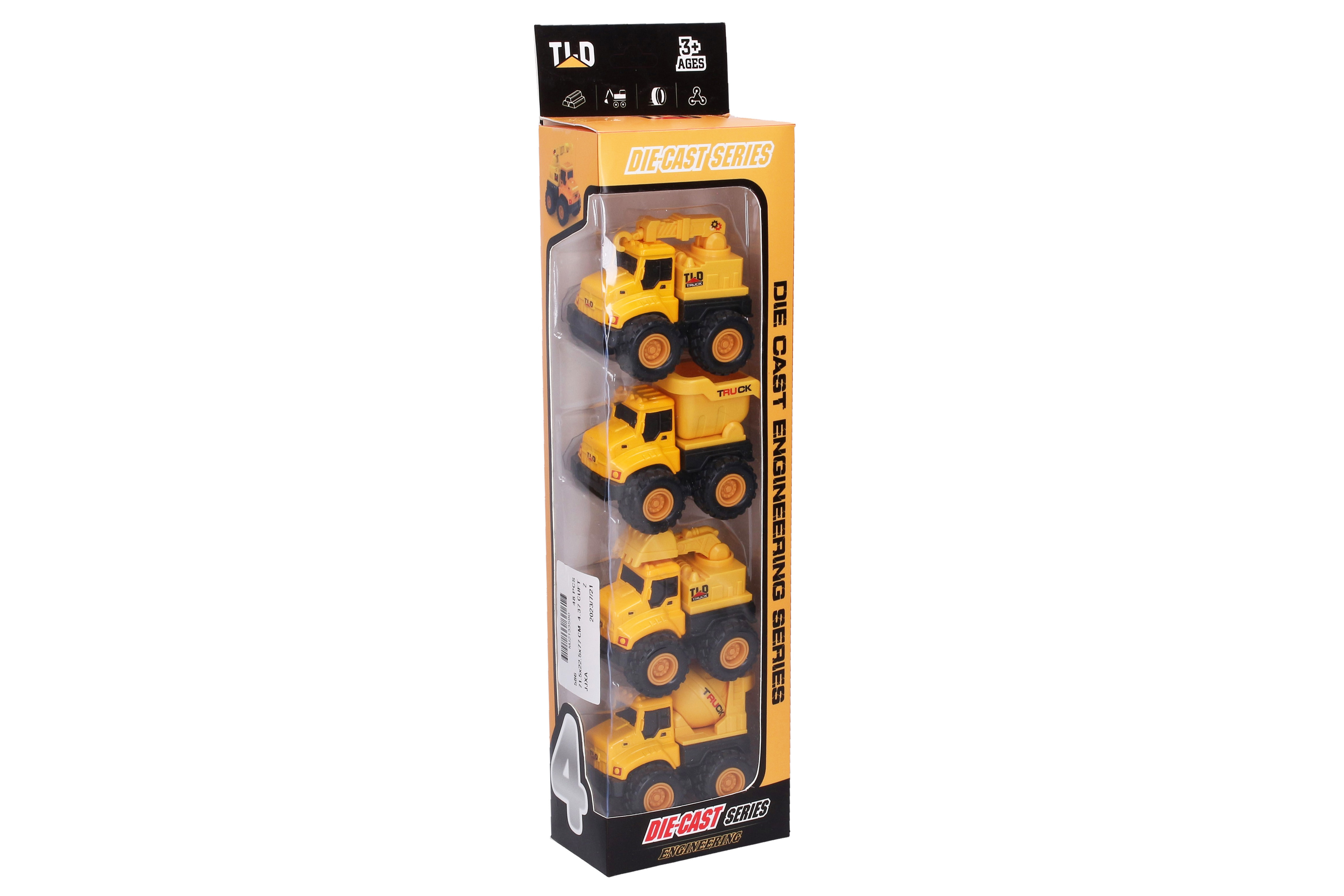 Autá stavebný set kov/plast 4ks [W037953]