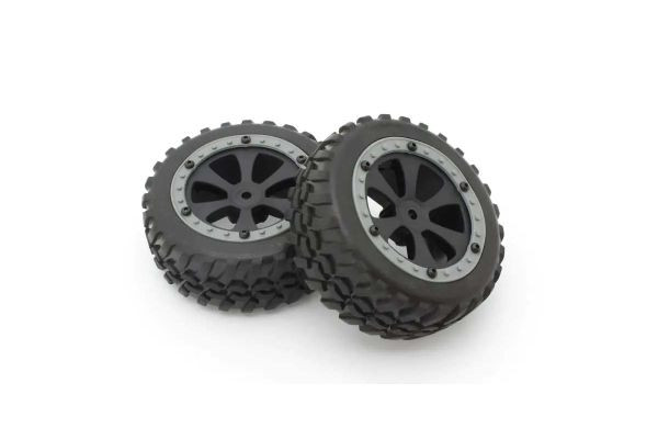 Pre-Glued Tires Kyosho EZ Series SandMaster 1:10 EP (2) - K.EZTH002GY - expresní doprava