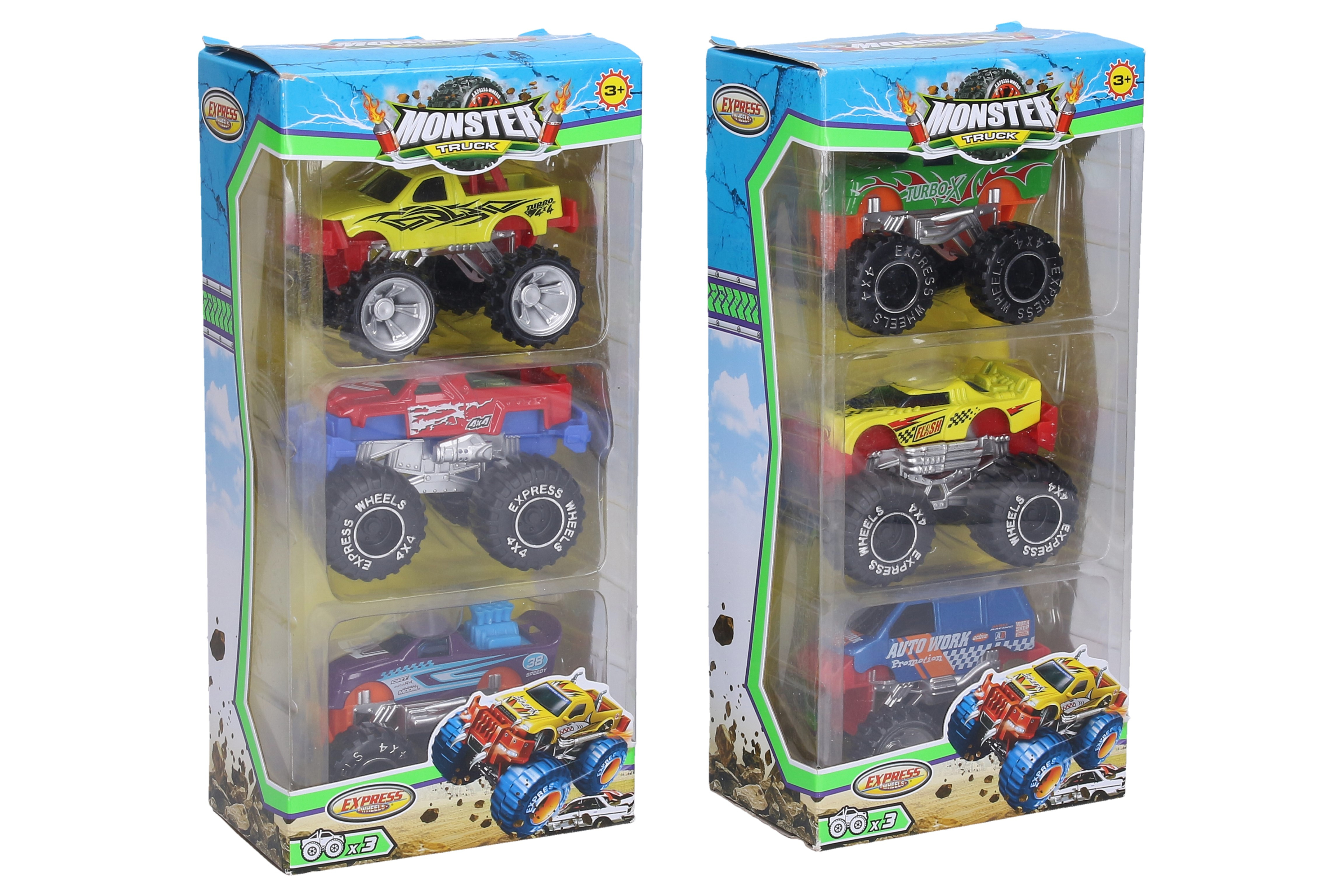 Wiky Auta Monster Truck kovová 3 ks 8 cm - W038865 - expresní doprava