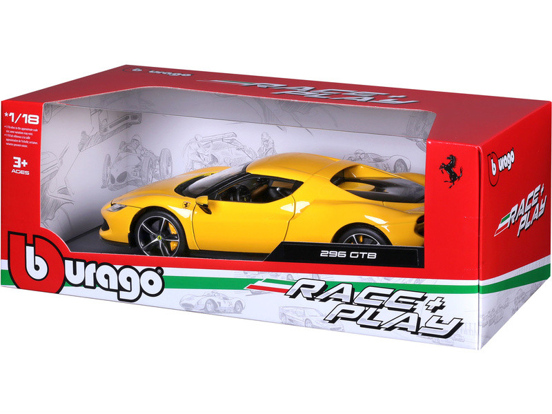 Bburago Ferrari 296 GTB 1:18 žlutá - BB18-16018YL - expresní doprava