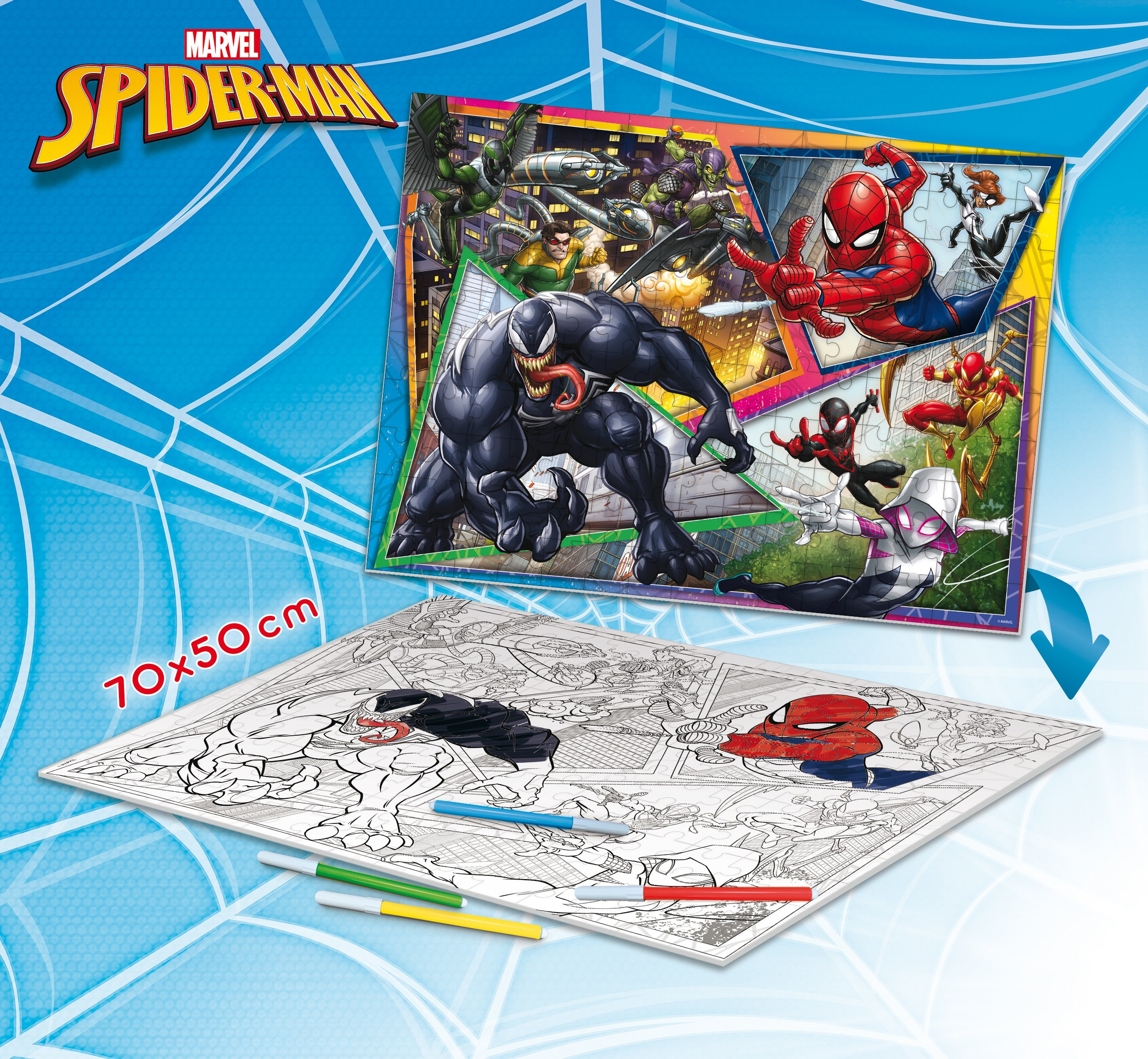 Lisciani Spider-man Puzzle MAXI-FLOOR oboustranné 70x50 cm 150 dílků - W039466 - expresní doprava