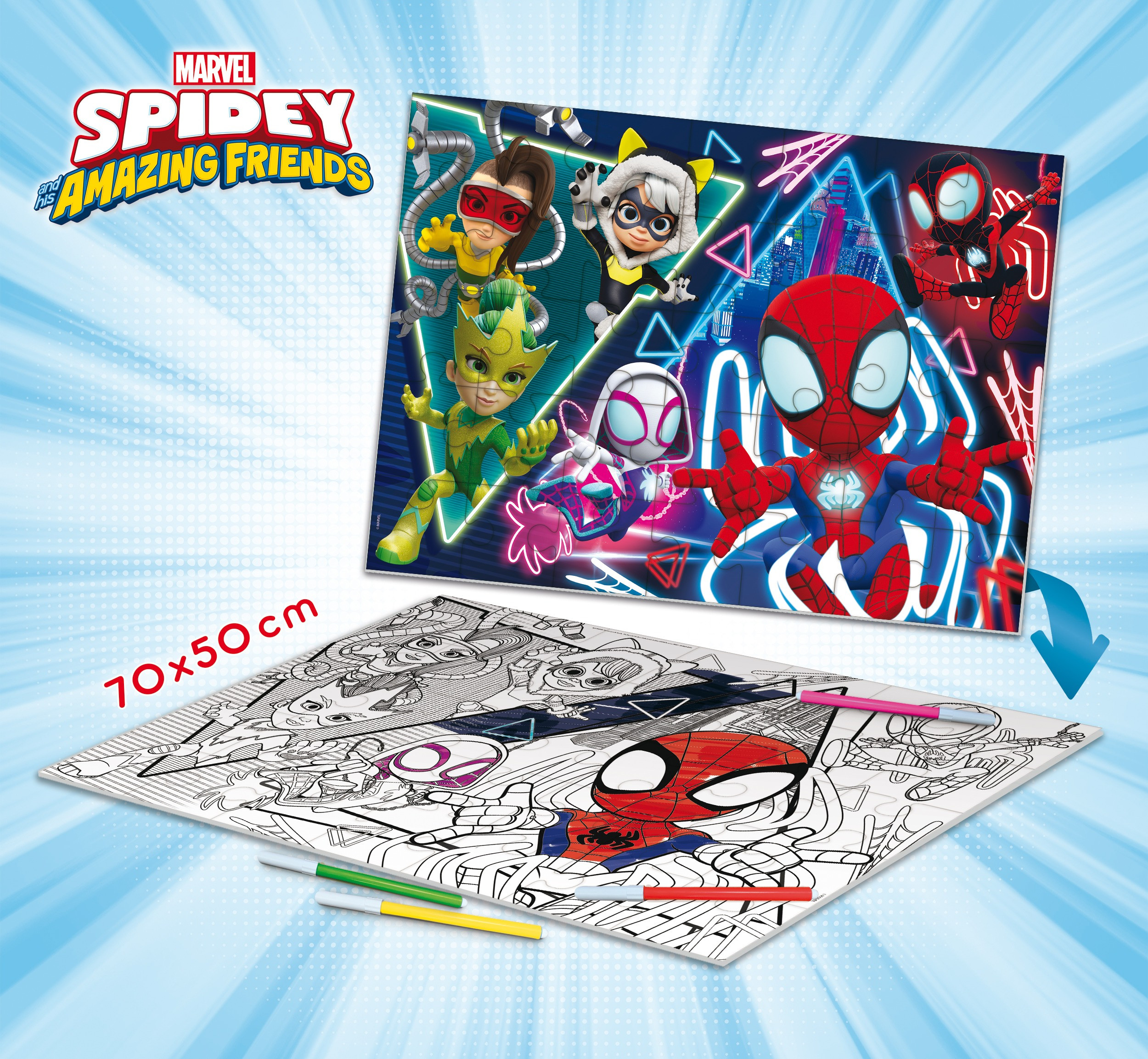 Lisciani Spider-man Spidey Puzzle MAXI-FLOOR 70x50cm 35 dílků dílků - W039465 - expresní doprava