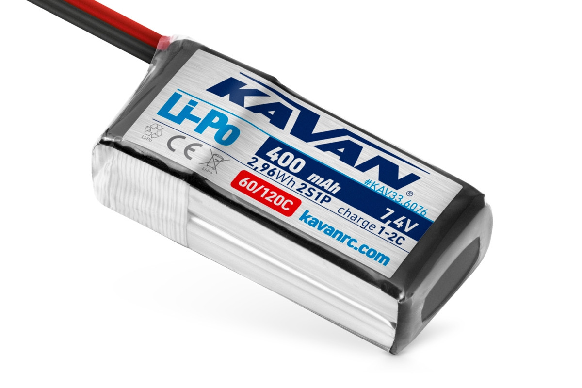 KAVAN - Li-Po 400 mAh/7,4 V 60/120C, 2,96 Wh - KAV33.6076 - expresní doprava