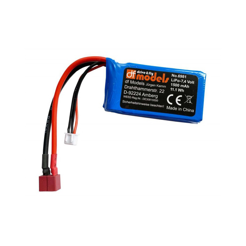 DF models 6981 Akumulátor LiPo 2S T-Plug 7,4V 1500 mAh - 6981 - expresní doprava