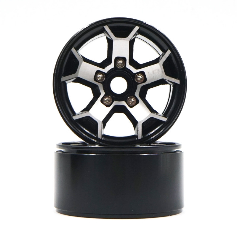 Yeah Racing 1.9 Aluminium CNC 5 Spoke Beadlock Rim, 2ks - YR-WL-0147BK - expresní doprava