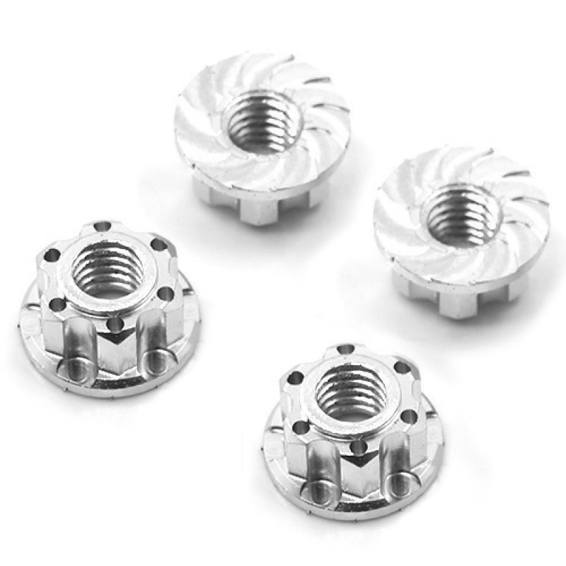 Yeah Racing Hliníkové matice kol Lock Nut 4ks - Stříbrné - YR-YA-0448SV - expresní doprava