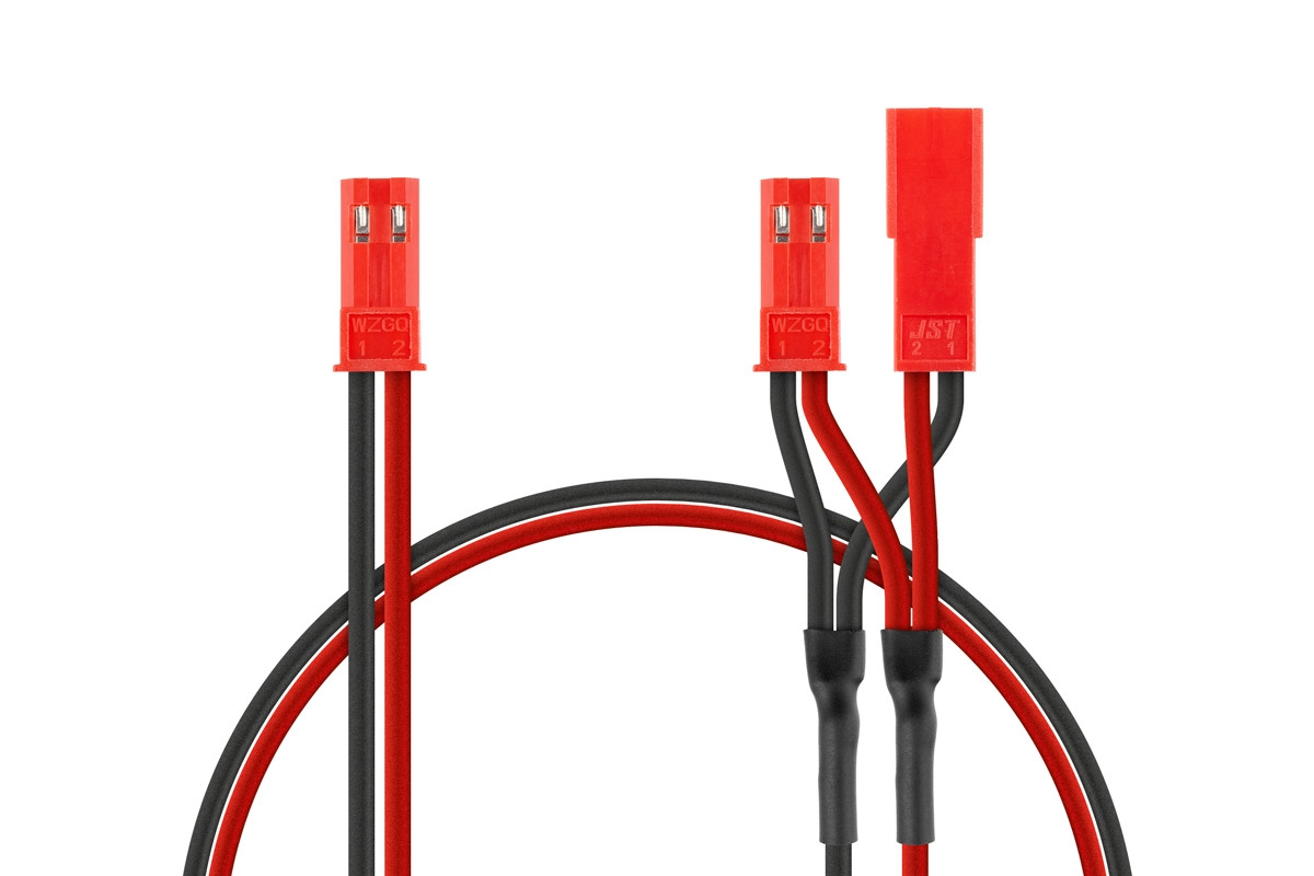 Paralelný Y-kábel BEC JST (1x samec, 2x samica) [YR-WPT-0036]