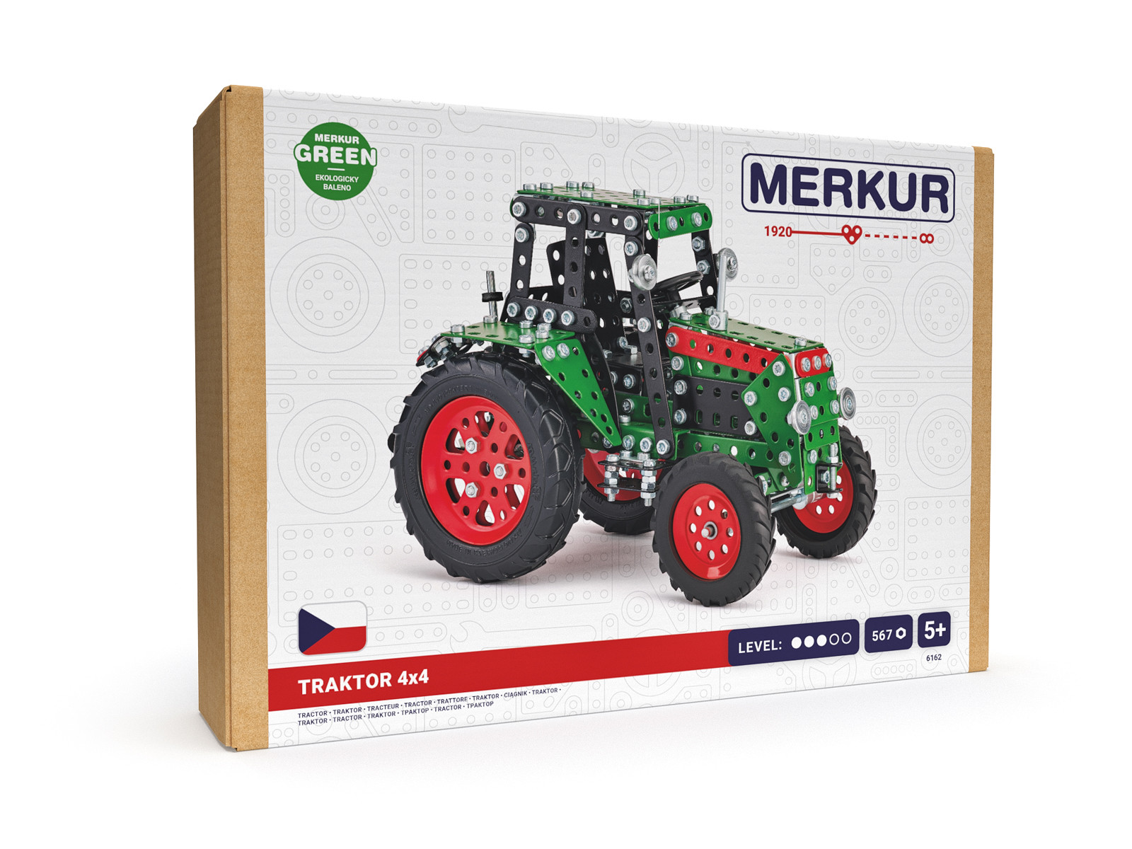 Merkur - Traktor 4x4 zelený, 567 dílků - 10996162 - expresní doprava
